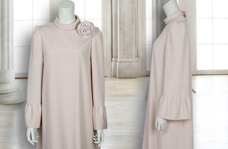 EDP-10P(税込)￥49,800　ロールカラーの襟とちりめん織り(ピンク)の光沢のある生地が高級感を漂わせます